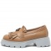 Mocasini dama, Glemis, piele naturala - Cod: 655, Culoare: Maro, Talpa: Alba, Marime: 38