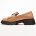 Mocasini dama, Glemis, piele naturala - Cod: 655, Culoare: Maro, Talpa: Neagra, Marime: 38