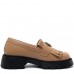 Mocasini dama, Glemis, piele naturala - Cod: 655, Culoare: Maro, Talpa: Neagra, Marime: 38