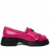 Mocasini dama, Glemis, piele naturala - Cod: 655, Culoare: Magenta, Talpa: Neagra, Marime: 38