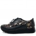 Pantofi casual dama, Glemis, piele naturala - Model: AN-1400, Culoare: Negru Floral, Marime: 38 (24.4 cm)