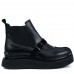 Ghete dama, Glemis, piele naturala - Cod: AS-2525-21, Culoare: Negru Box Velur, Marime: 38 (24.9 cm)