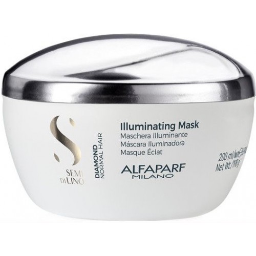 Masca Tratament De Stralucire Pentru Par Normal - Illuminating Mask - Semi Di Lino - Diamond - Alfaparf - 200 Ml