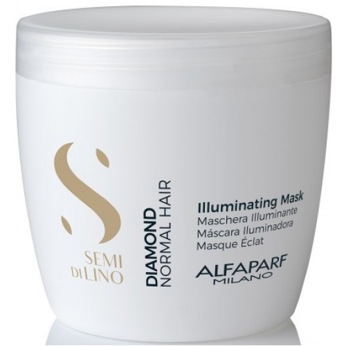 Masca Tratament De Stralucire Pentru Par Normal - Illuminating Mask - Semi Di Lino - Diamond - Alfaparf - 500 Ml