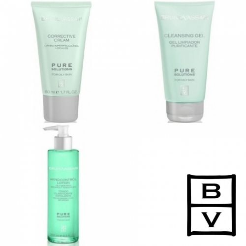 Kit Anti Acnee - Pure Solution - Bruno Vassari - 3 Produse Cu 7% Discount