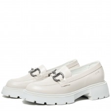 Mocasini dama, Glemis, piele naturala - Cod: 660, Culoare: Alb natur, Marime: 38