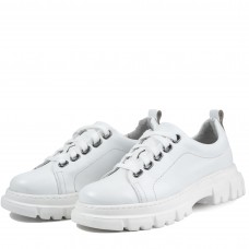 Pantofi casual dama, Glemis, piele naturala - Cod: 665, Culoare: Alb Box, Marime: 41