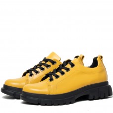 Pantofi casual dama, Glemis, piele naturala - Cod: 665, Culoare: Galben, Marime: 38