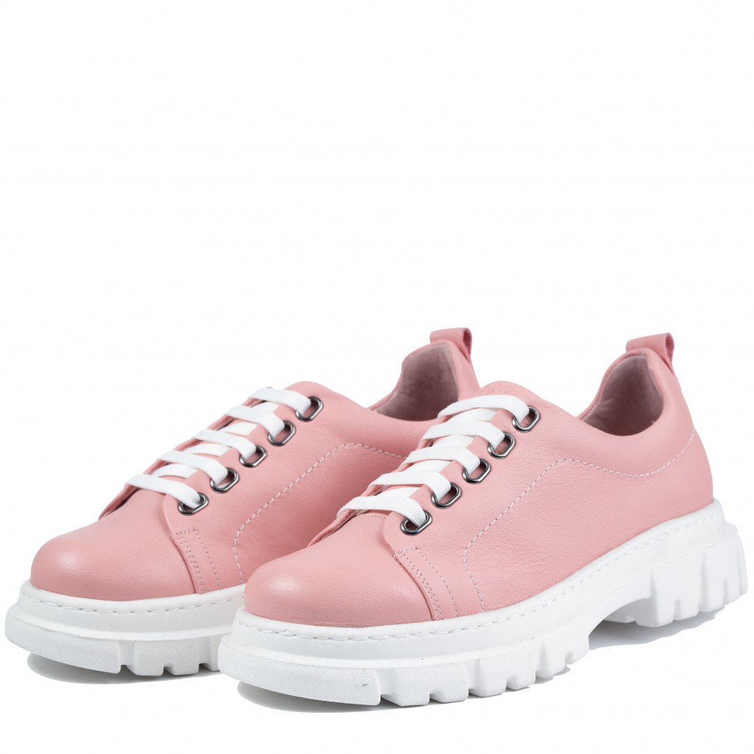 Pantofi casual dama, Glemis, piele naturala - Cod: 665, Culoare: Roz pudra, Marime: 38