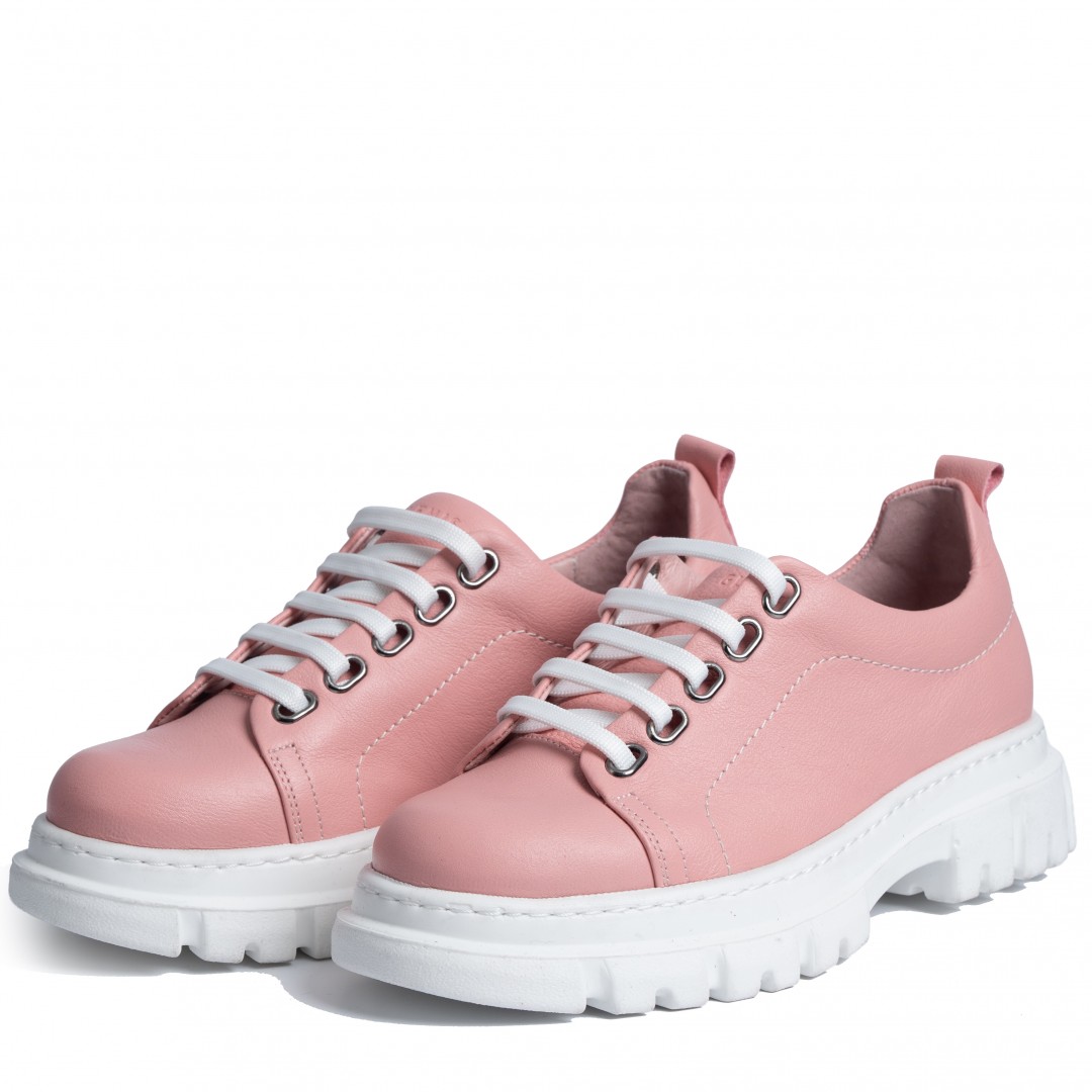 Pantofi casual dama, Glemis, piele naturala - Cod: 665, Culoare: Roz pudra, Marime: 38