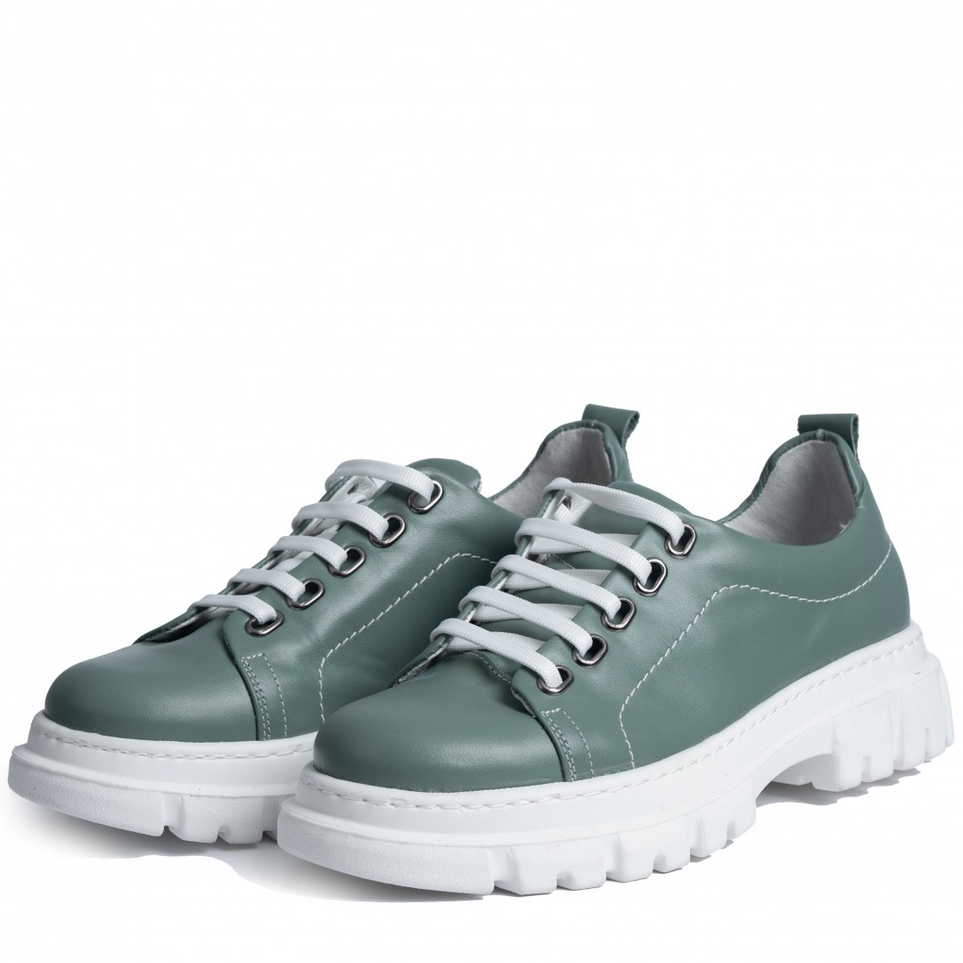 Pantofi casual dama, Glemis, piele naturala - Cod: 665, Culoare: Verde, Marime: 38