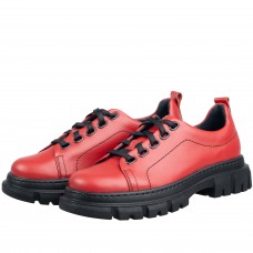 Pantofi casual dama, Glemis, piele naturala - Cod: 665, Culoare: Rosu Box, Marime: 38