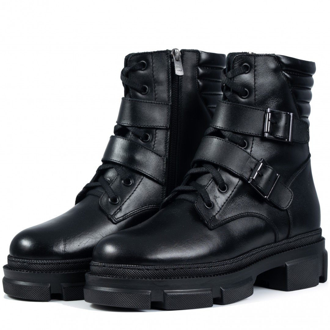 Ghete dama, Glemis, piele naturala - Cod: AS-2262, Culoare: Negru Box, Marime: 38 (25.3 cm)