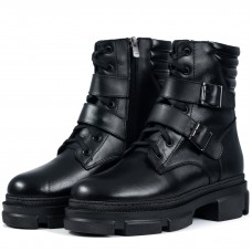 Ghete dama, Glemis, piele naturala - Cod: AS-2262, Culoare: Negru Box, Marime: 38 (25.3 cm)