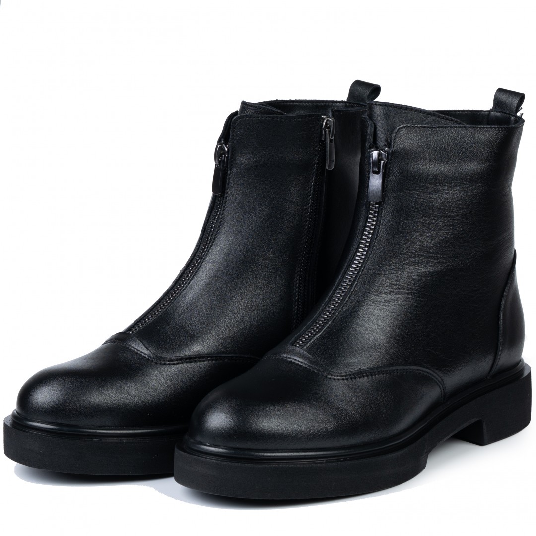 Ghete dama, Glemis, piele naturala - Cod: AS-2327, Culoare: Negru Box, Marime: 38 (25.1 cm)