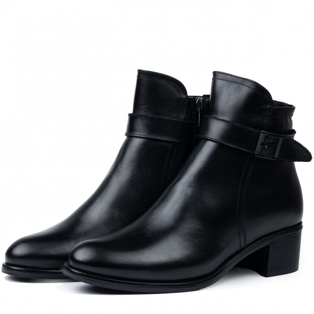 Ghete dama, Glemis, piele naturala - Cod: AS-2406, Culoare: Negru Box, Marime: 38 (25.4 cm)