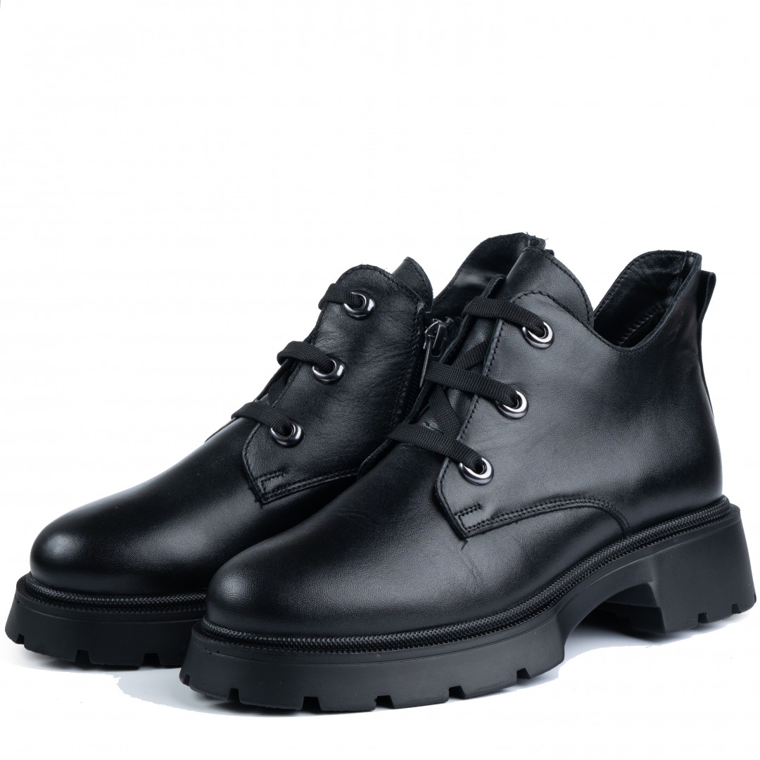 Ghete dama calapod lat, Glemis, piele naturala - Cod: AS-2462, Culoare: Negru Box, Marime: 38 (25.2 cm)