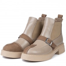 Ghete dama, Glemis, piele naturala - Cod: AS-2525-04, Culoare: Taupe Box Velur, Marime: 38 (24.9 cm)