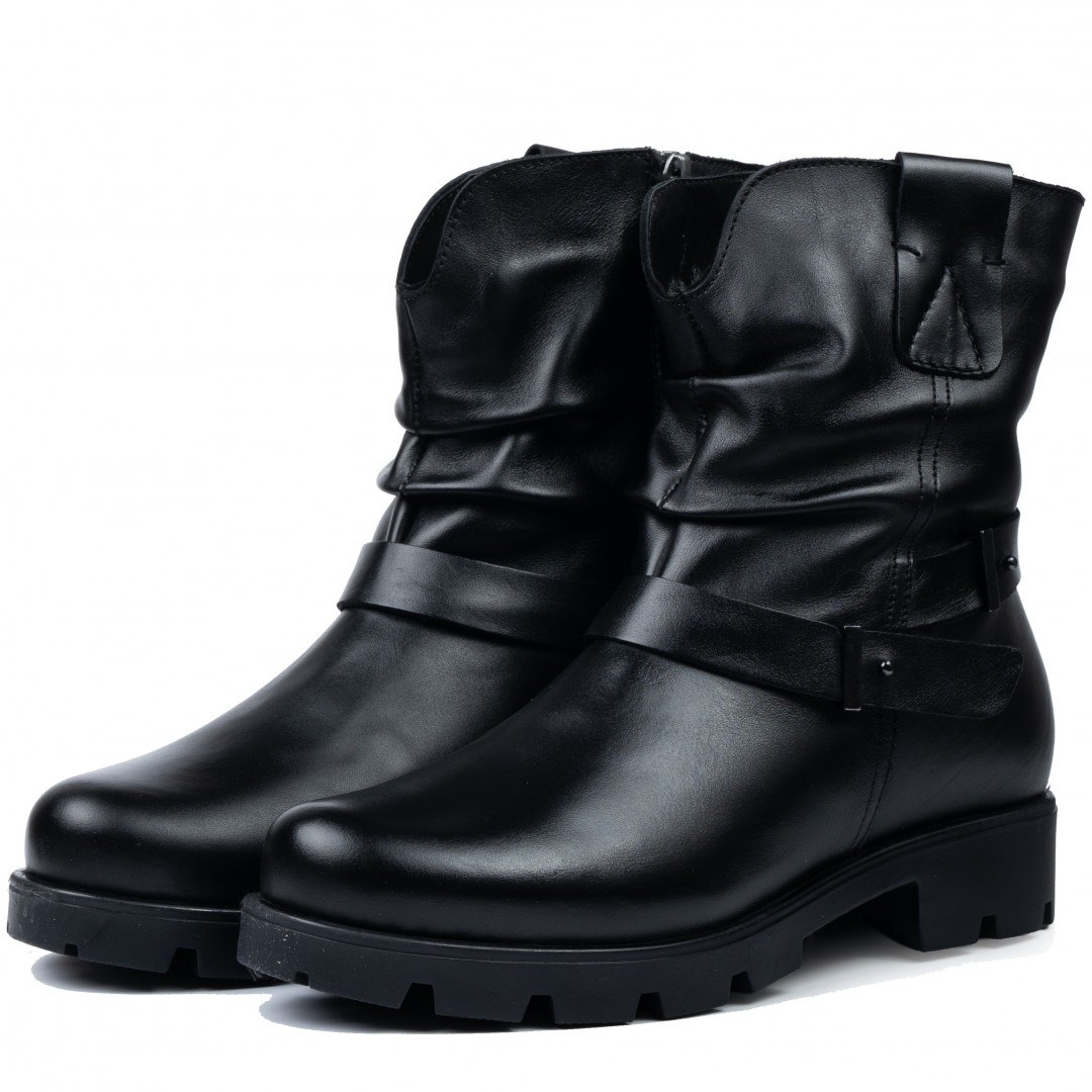 Ghete dama, Glemis, piele naturala - Cod: AS-286, Culoare: Negru Box, Marime: 38 (25.6 cm)