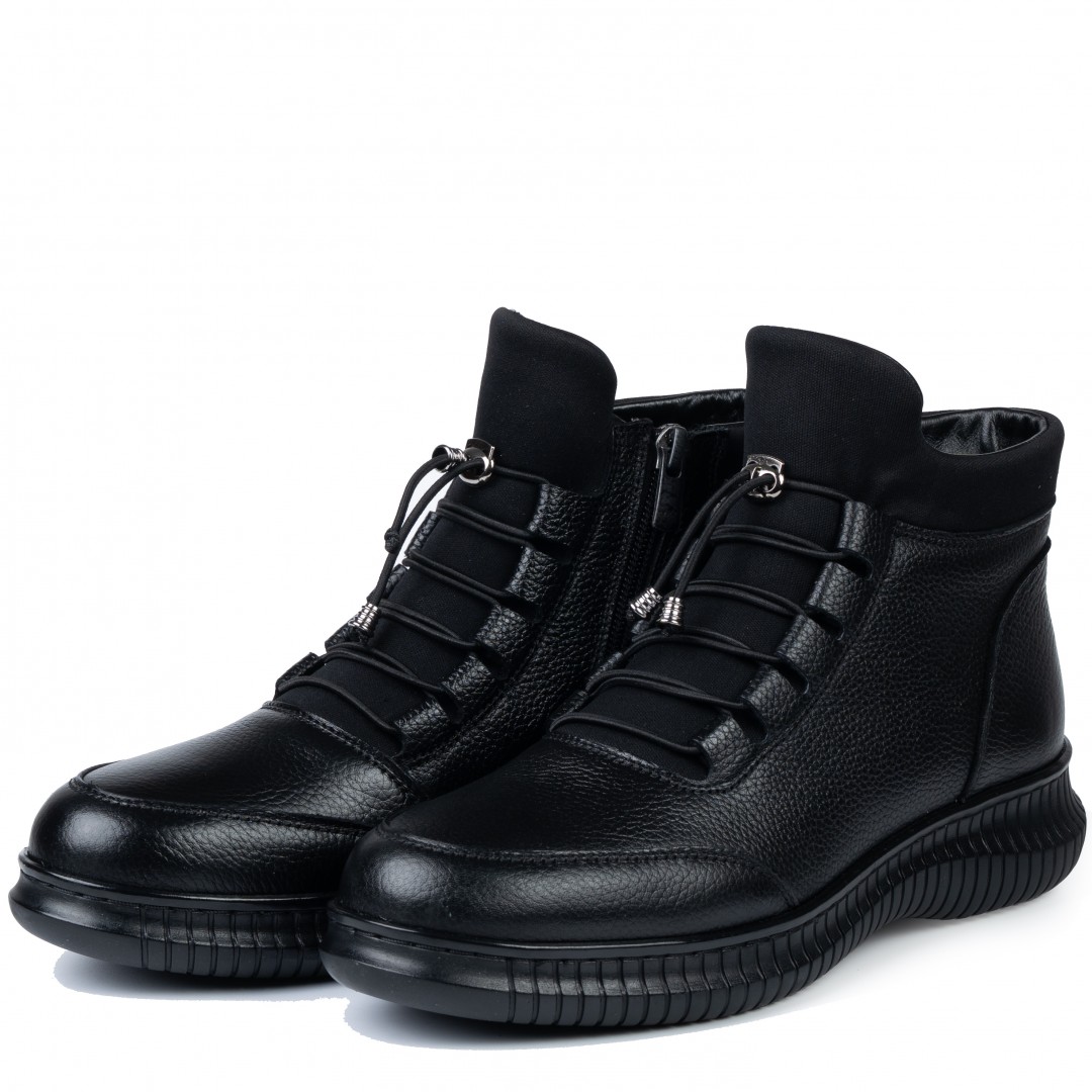 Ghete dama confort, Glemis, piele naturala - Cod: AS-296, Culoare: Negru Box, Marime: 38 (25.1 cm)