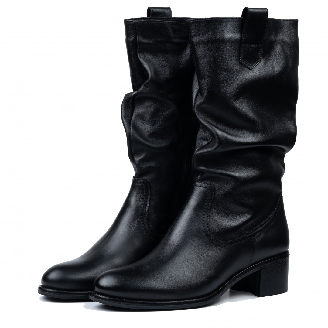 Cizme dama, Glemis, piele naturala - Cod: AS-4121-2, Culoare: Negru Box, Marime: 38 (25.4 cm)