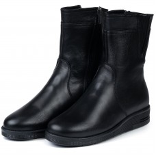 Ghete dama confort calapod lat, Glemis, piele naturala - Cod: AS-934, Culoare: Negru Box, Marime: 38 (24.4 cm)