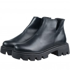 Ghete dama smart office, Glemis, piele naturala - Cod: IB-4000, Culoare: Negru Box, Marime: 39 (25 cm)