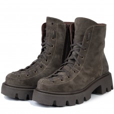 Ghete dama, Glemis, piele naturala - Cod: IB-4050, Culoare: Maro Velur, Marime: 38 (24.8 cm)