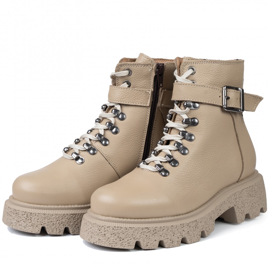 Ghete dama, Glemis, piele naturala - Cod: IB-920, Culoare: Bej Bizon, Marime: 38 (25.2 cm)