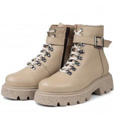 Ghete dama, Glemis, piele naturala - Cod: IB-920, Culoare: Bej Bizon, Marime: 39 (25.9 cm)