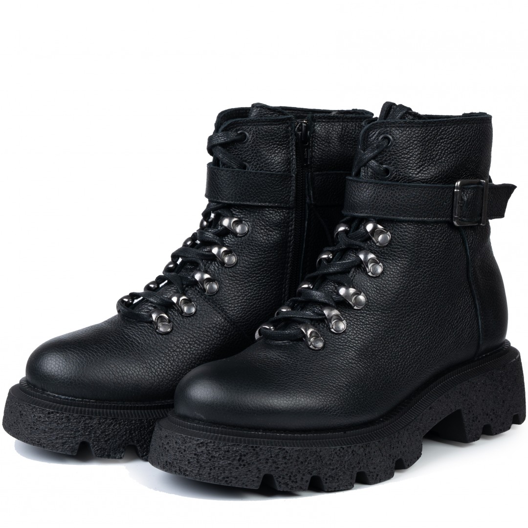 Ghete dama, Glemis, piele naturala - Cod: IB-920, Culoare: Negru Bizon, Marime: 38 (25.2 cm)