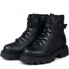 Ghete dama, Glemis, piele naturala - Cod: IB-920, Culoare: Negru Bizon, Marime: 38 (25.2 cm)