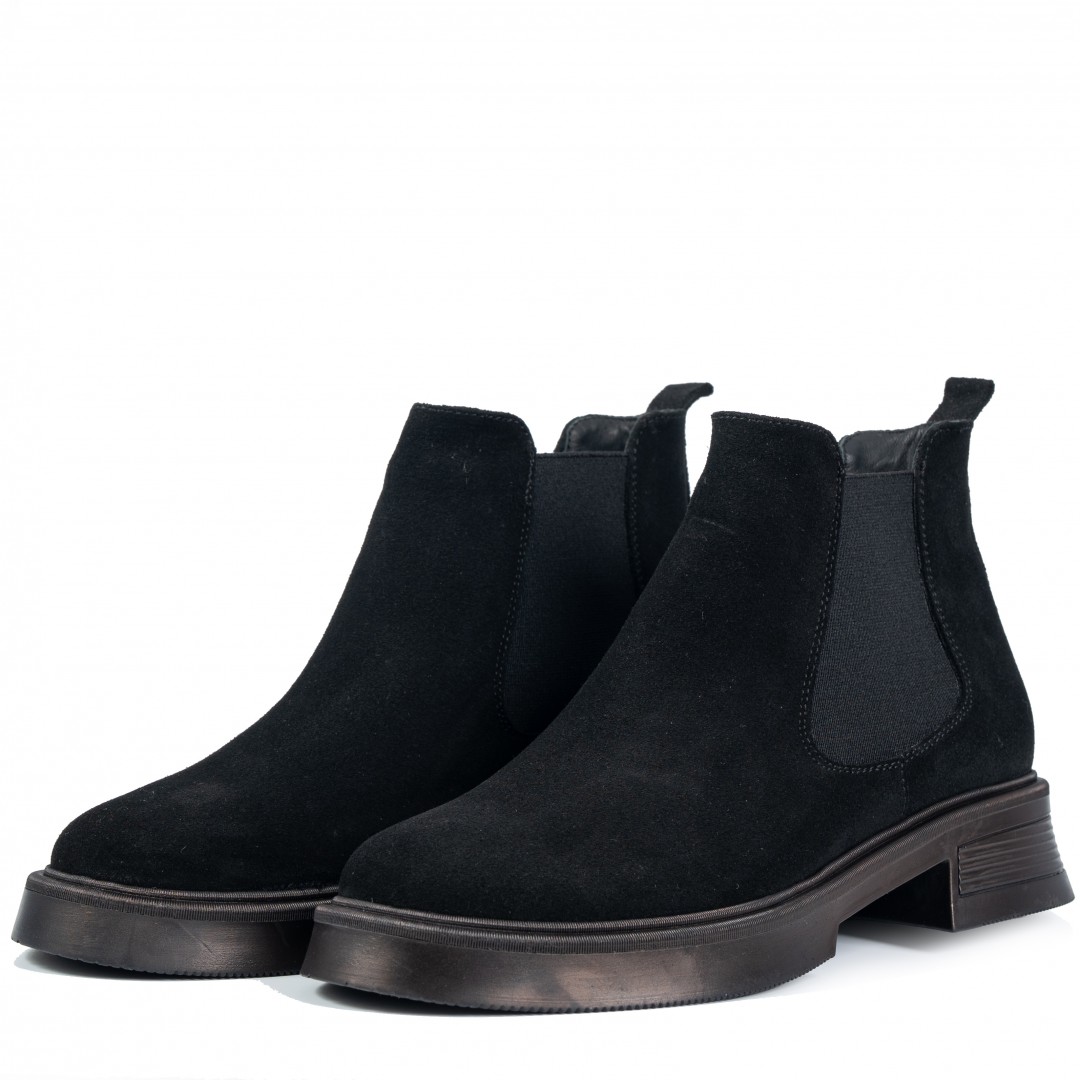 Ghete dama, Glemis, piele naturala - Cod: JD-cloe-1280, Culoare: Negru Velur, Marime: 38 (24.8 cm)