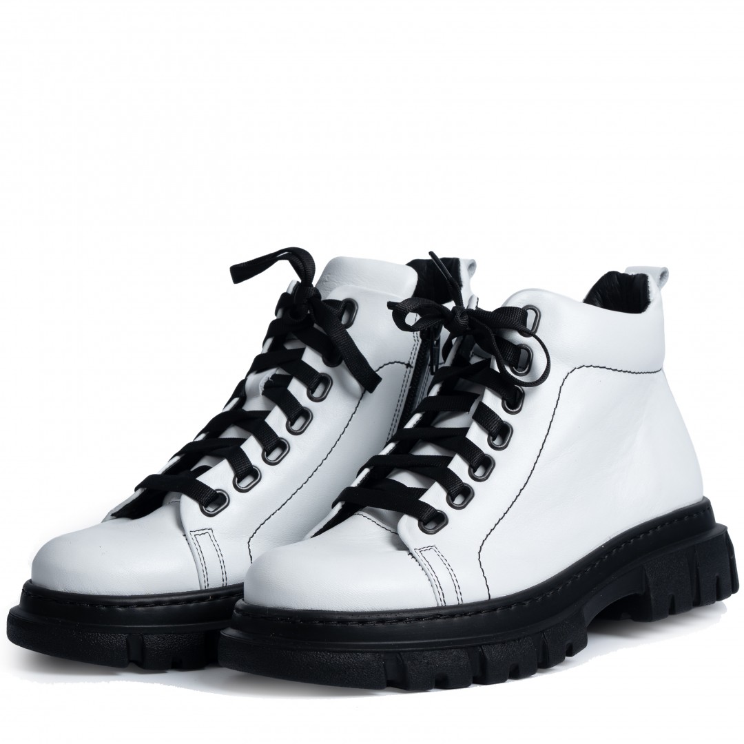 Ghete dama calapod lat, Glemis, piele naturala - Cod: Lejero, Culoare: Alb Box, Marime: 38 (24.8 cm)
