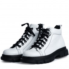 Ghete dama calapod lat, Glemis, piele naturala - Cod: Lejero, Culoare: Alb Box, Marime: 38 (24.8 cm)