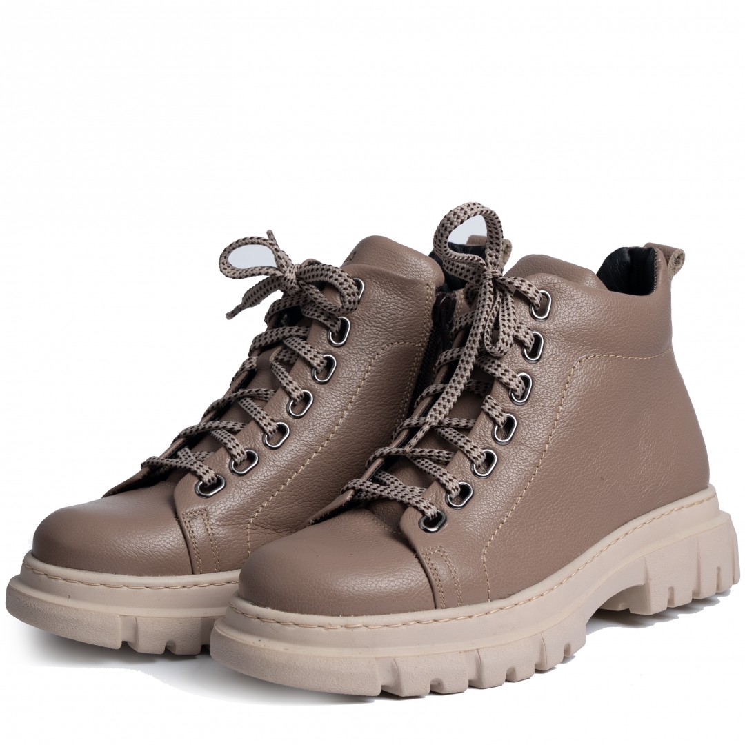 Ghete dama calapod lat, Glemis, piele naturala - Cod: Lejero, Culoare: Taupe Bizon, Marime: 38 (24.8 cm)