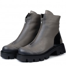 Ghete dama, Glemis, piele naturala - Cod: NE-363, Culoare: Gri Bizon, Marime: 40 (26 cm)