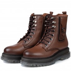 Ghete dama, Glemis, piele naturala - Cod: NE-389, Culoare: Maro Bizon, Marime: 38 (25.2 cm)