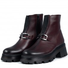 Ghete dama, Glemis, piele naturala - Cod: NE-429, Culoare: Visiniu Box, Marime: 38 (25.3 cm)