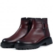 Ghete dama, Glemis, piele naturala - Cod: NE-434, Culoare: Visiniu Box, Marime: 38 (25.2 cm)