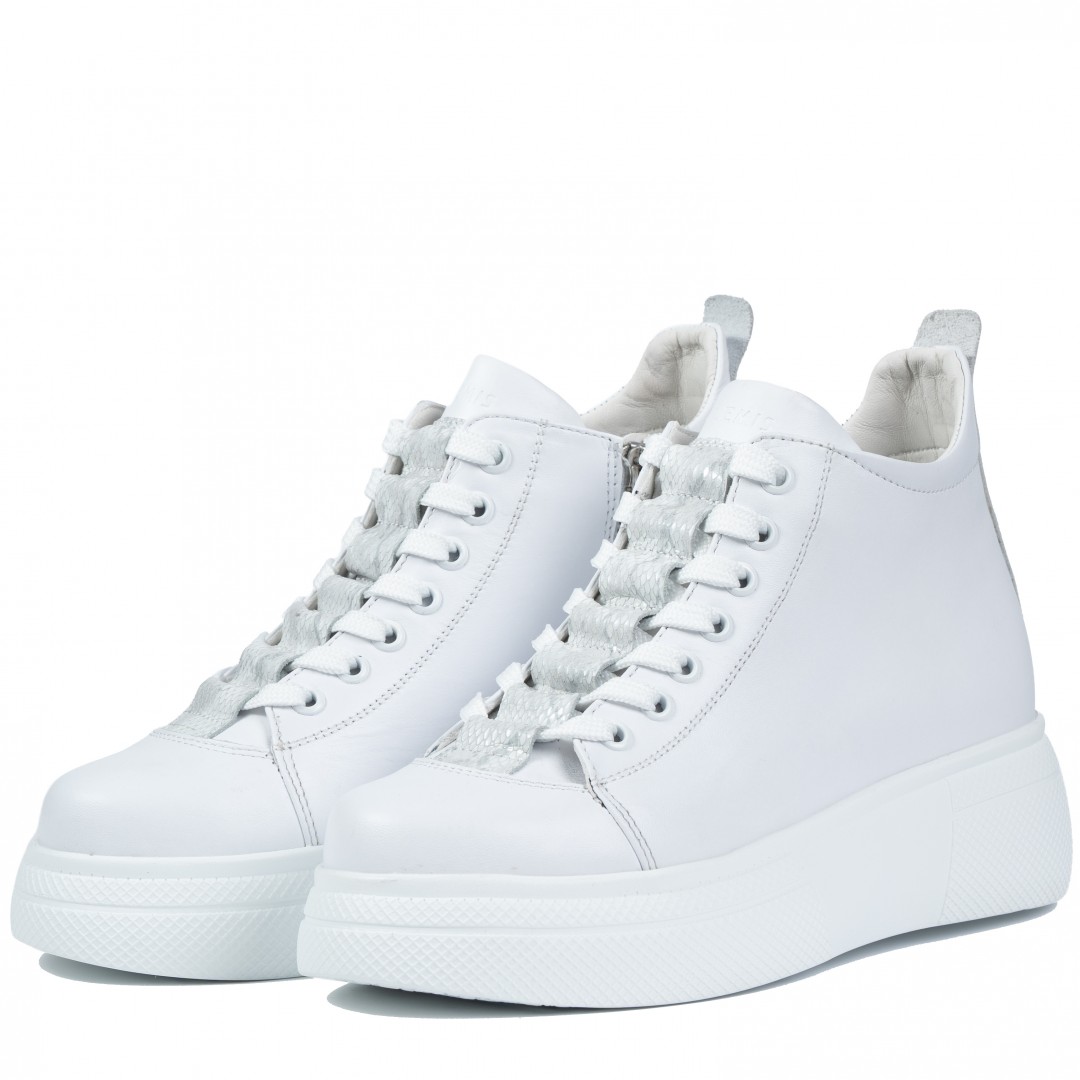 Ghete dama premium, Glemis, piele naturala - Cod: PS-asti-1135, Culoare: Alb Box, Marime: 38 (24.9 cm)