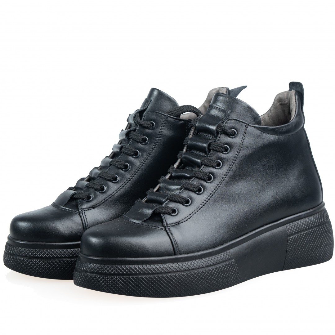 Ghete dama premium, Glemis, piele naturala - Cod: PS-asti-1135, Culoare: Negru Box, Marime: 38 (24.9 cm)