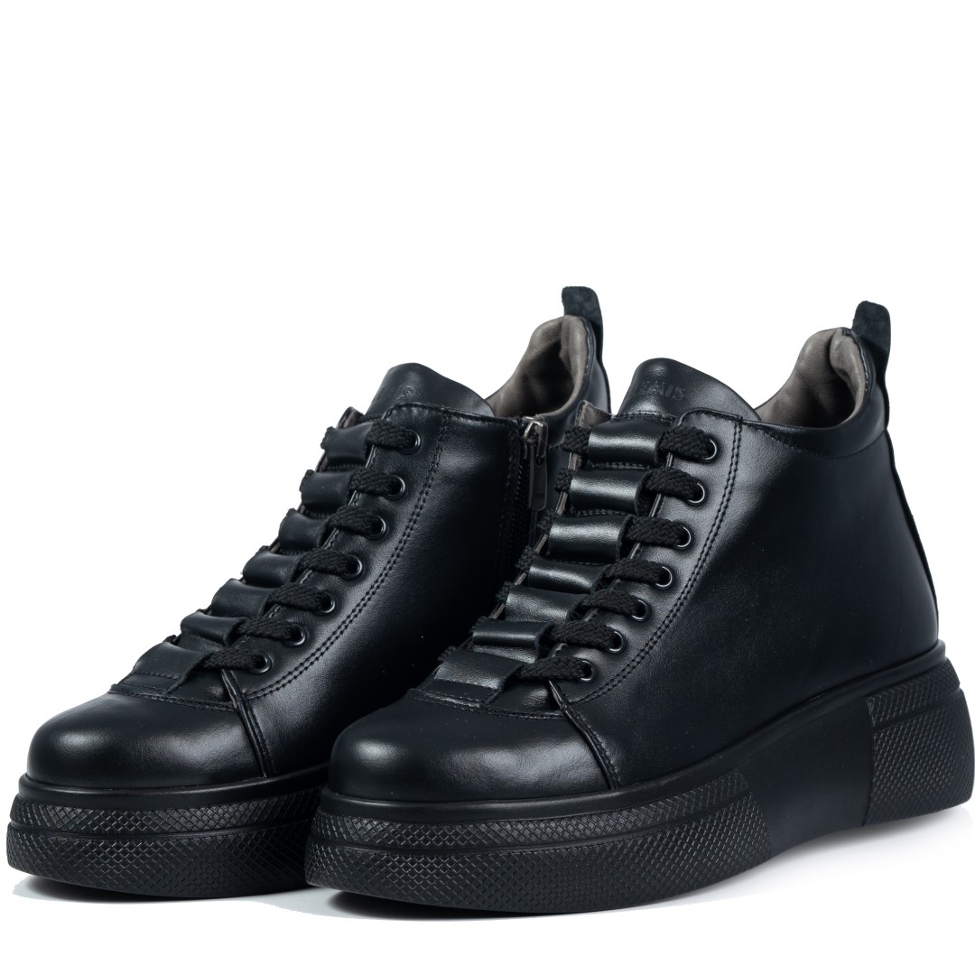 Ghete dama premium, Glemis, piele naturala - Cod: PS-asti-1135, Culoare: Negru Box, Marime: 38 (24.9 cm)