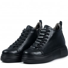 Ghete dama premium, Glemis, piele naturala - Cod: PS-asti-1135, Culoare: Negru Box, Marime: 38 (25 cm)