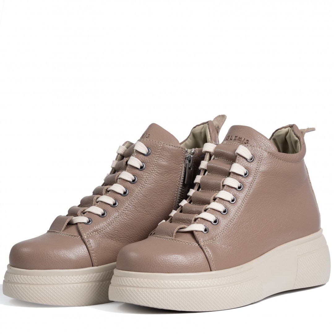 Ghete dama premium, Glemis, piele naturala - Cod: PS-asti-1135, Culoare: Taupe Bizon, Marime: 38 (24.9 cm)