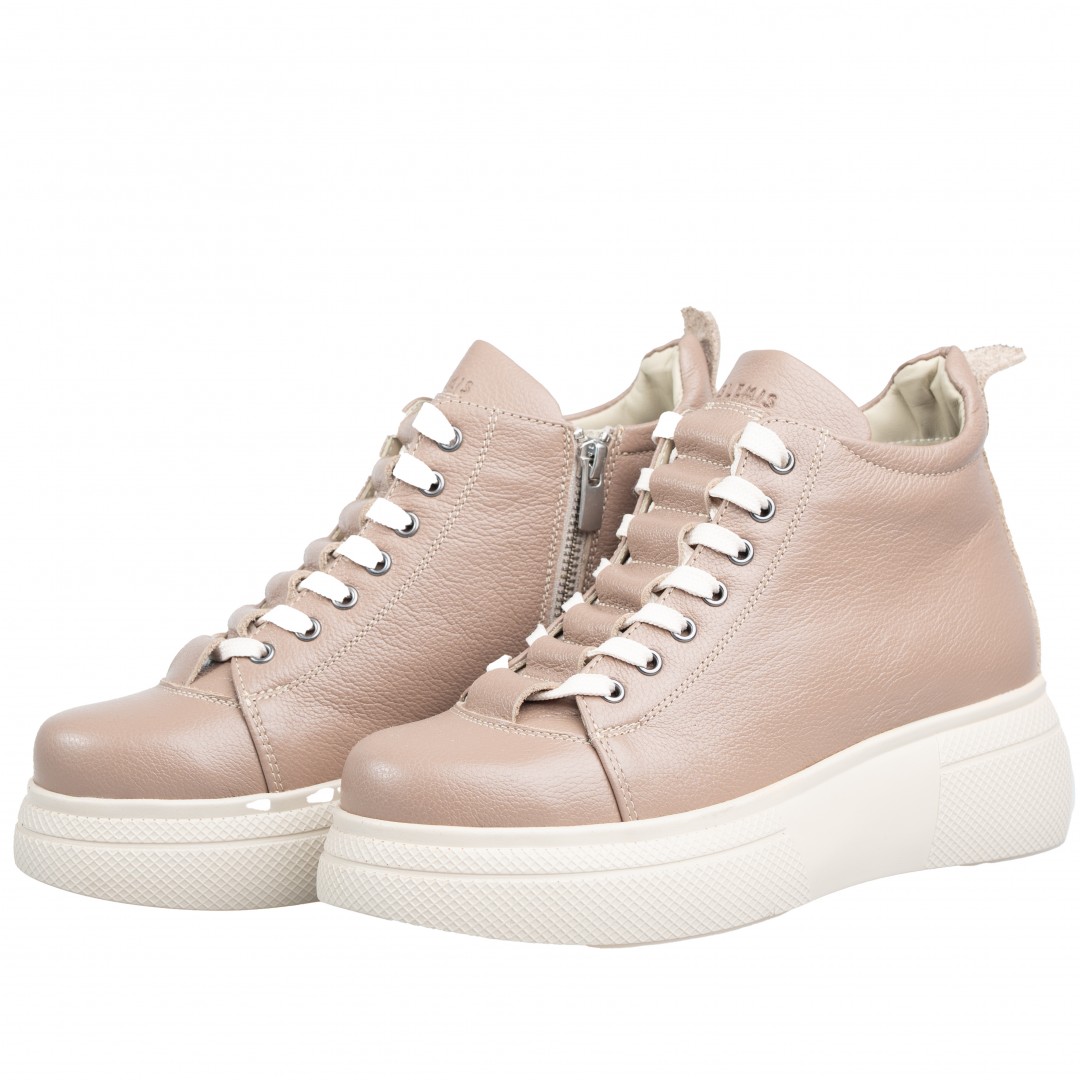 Ghete dama premium, Glemis, piele naturala - Cod: PS-asti-1135, Culoare: Taupe Bizon, Marime: 38 (24.9 cm)