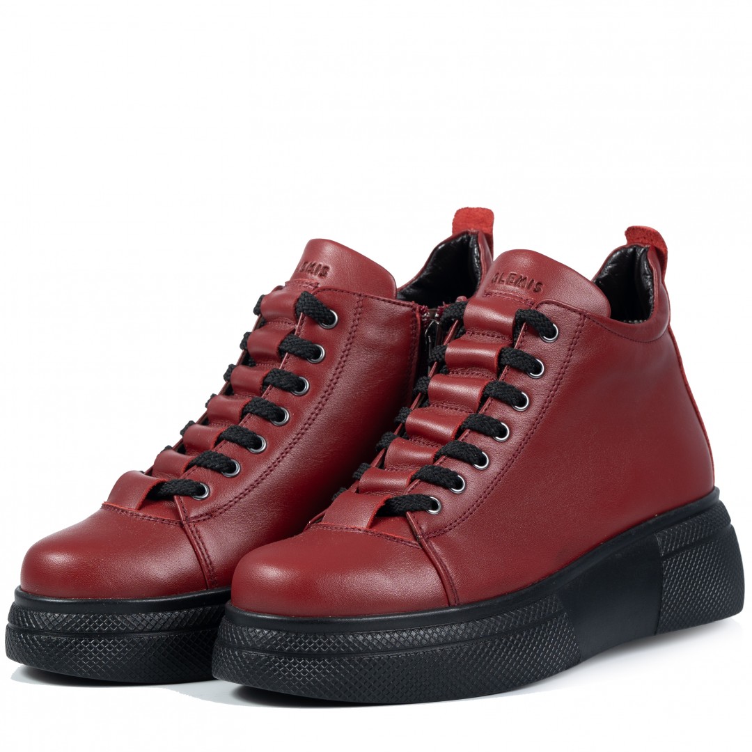 Ghete dama premium, Glemis, piele naturala - Cod: PS-asti-1135, Culoare: Visiniu Box, Marime: 38 (24.9 cm)