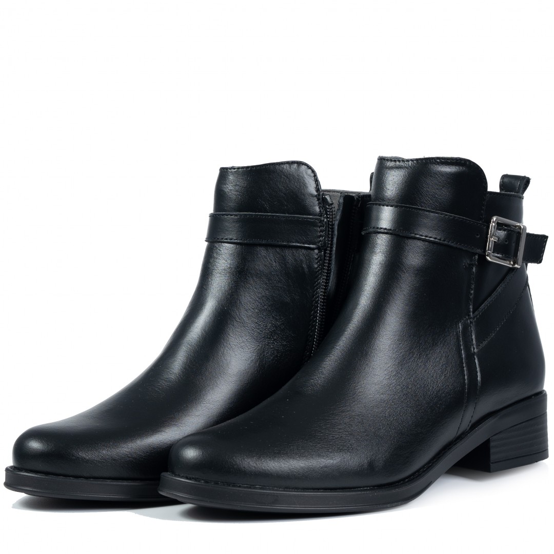 Ghete dama clasic, Glemis, piele naturala - Cod: PS-carmen-10, Culoare: Negru Box, Marime: 38 (25.2 cm)