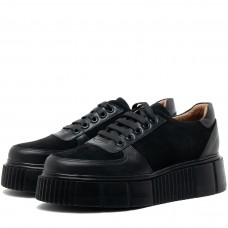 Pantofi casual dama, Glemis, piele naturala - Model: AN-1475, Culoare: Negru Velur, Marime: 37 (24.3 cm)