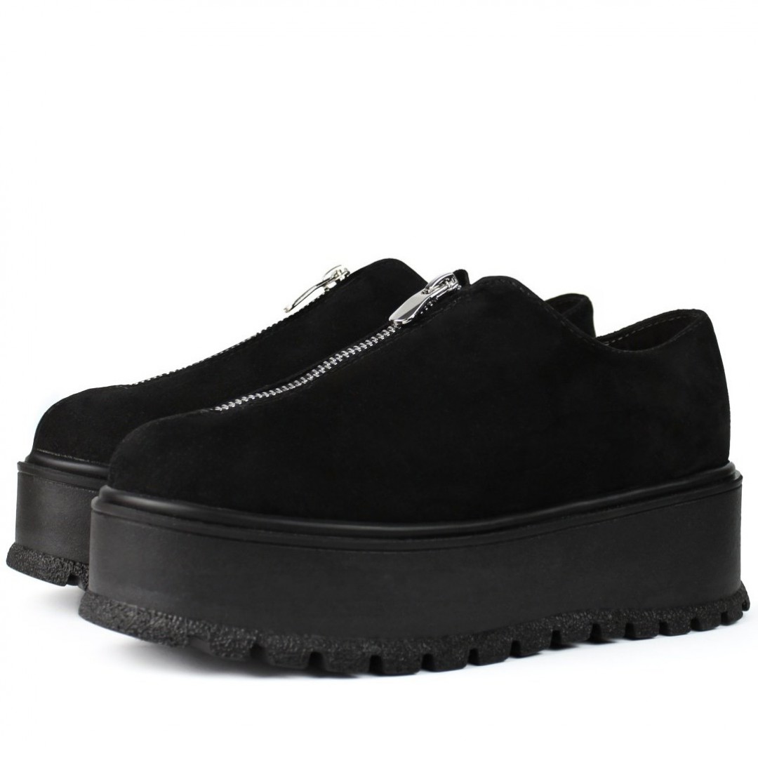 Pantofi casual dama, Glemis, piele naturala intoarsa - Model: IB-2275, Culoare: Negru velur, Marime: 40 (26 cm)